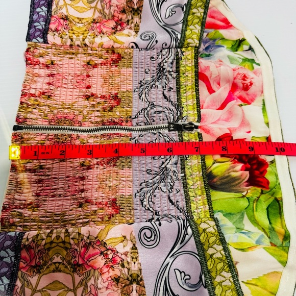 New Alice + Olivia Cerise Smocked Back Floral Bandeau Top Size 10 - Picture 13 of 13